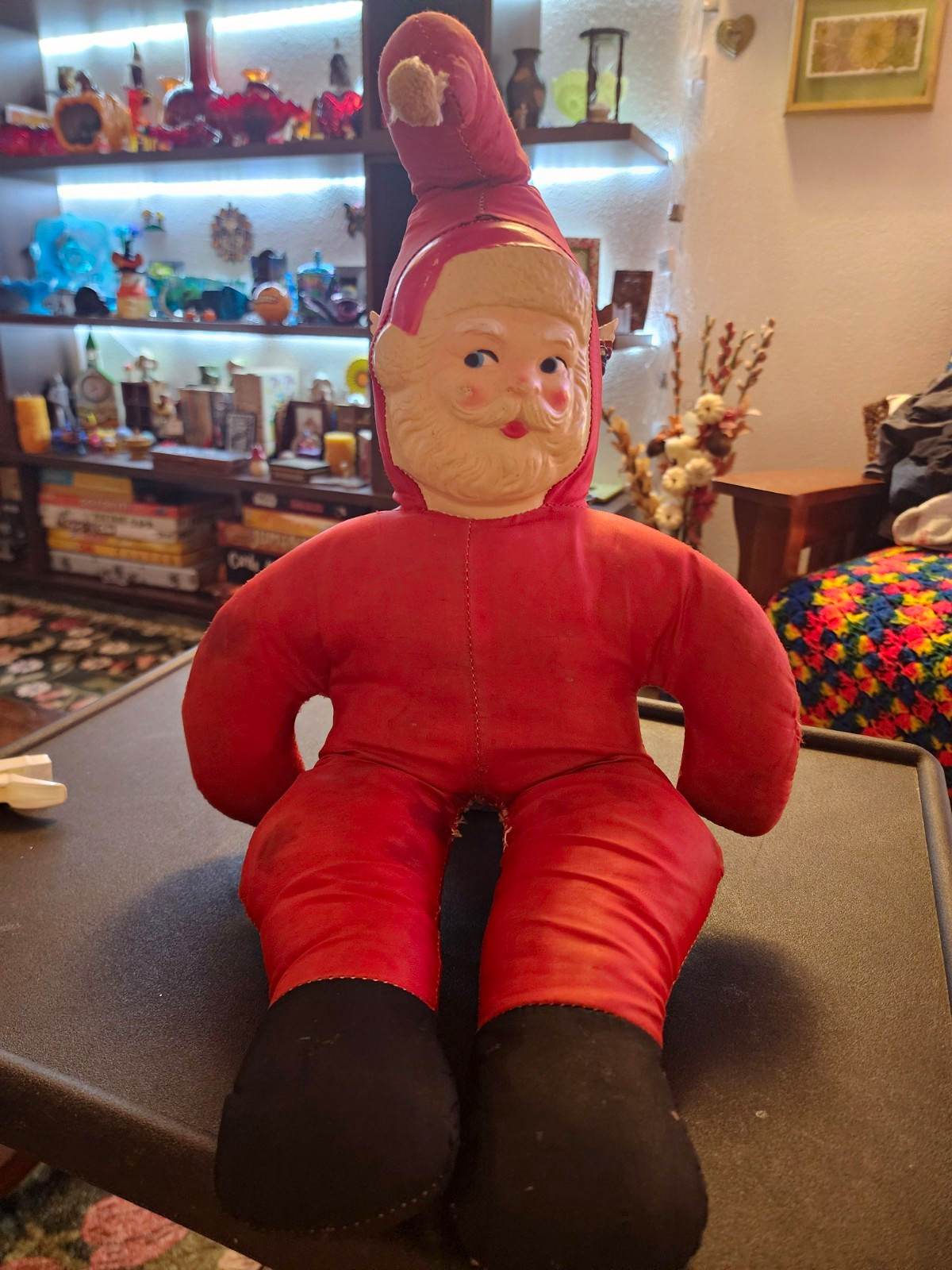 Vintage 1950s Rubber Face Santa Claus Plush Doll - Mid Century Christmas AS IS Vintage 1950s Rubber Face Santa Claus Plush Doll - Mid Century Christmas AS IS