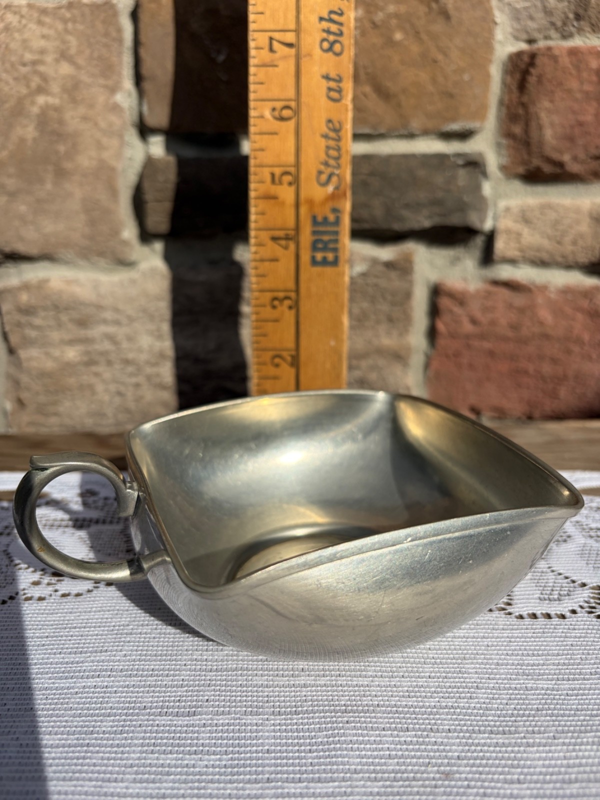 Vintage Royal Holland Pewter Square Bowl with Handle Daalderop KMD Vintage Royal Holland Pewter Square Bowl with Handle Daalderop KMD