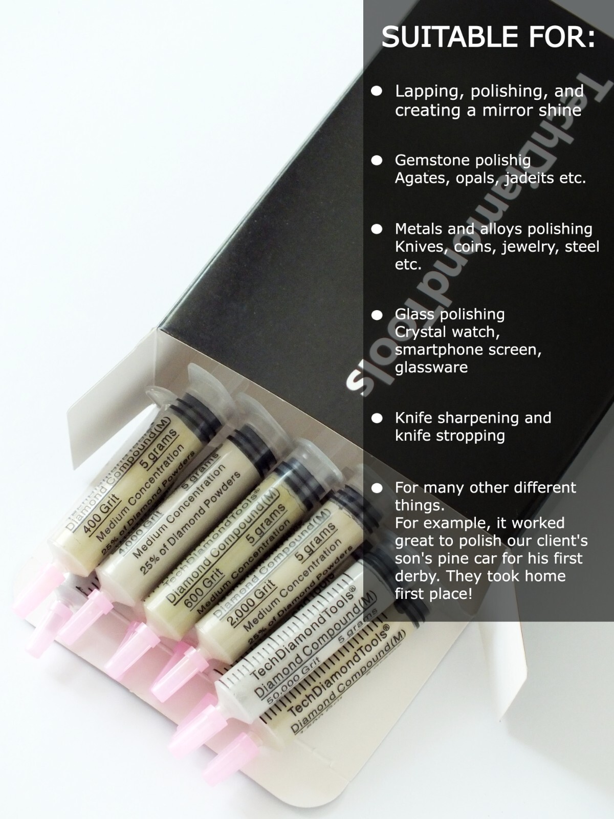 Diamond Paste Kit of 10x5 Grams Each, Polishing Lapidary 25% Concentration (M) Diamond Paste Kit of 10x5 Grams Each, Polishing Lapidary 25% Concentration (M)