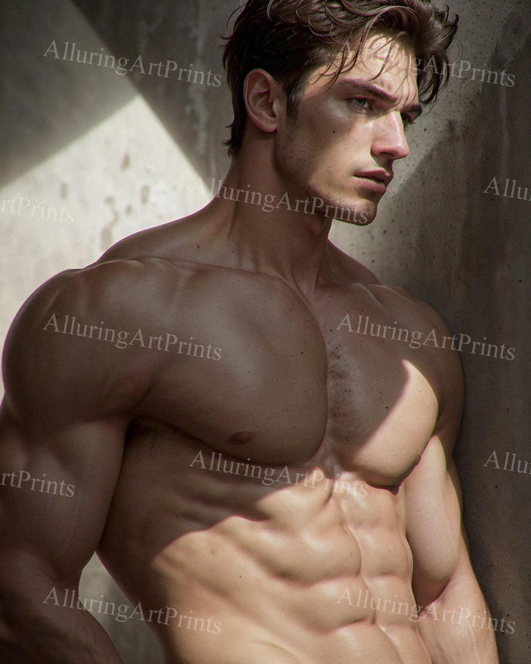 Male Model Photo Print Muscular Handsome Shirtless Hunk Abs Jock -XX166
