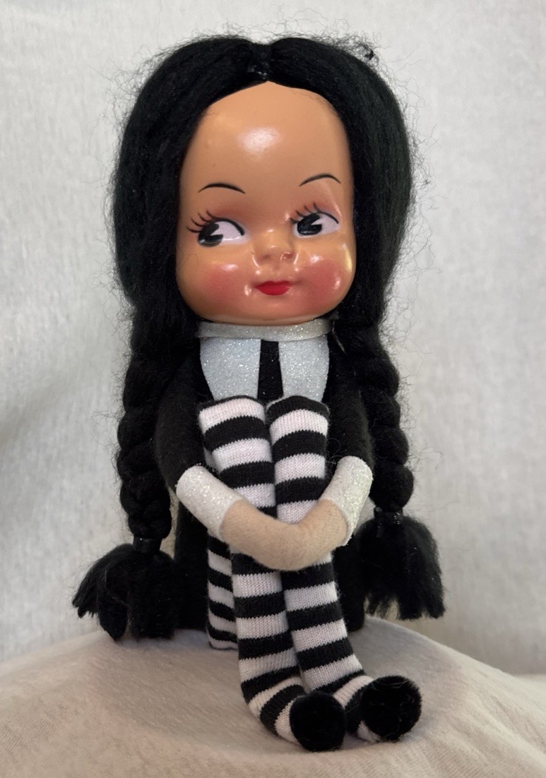 Vintage The Flea Marquee Wednesday Addams Doll OOAK Spooky Kitsch Yarn Plush 7” Vintage The Flea Marquee Wednesday Addams Doll OOAK Spooky Kitsch Yarn Plush 7”