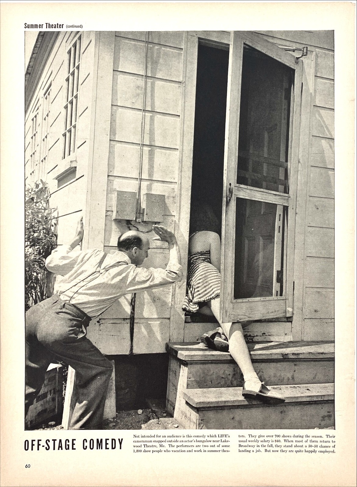Naughty Lakewood Theatre Maine Playing Around An Actors Bungalow Vtg Mag Excerpt