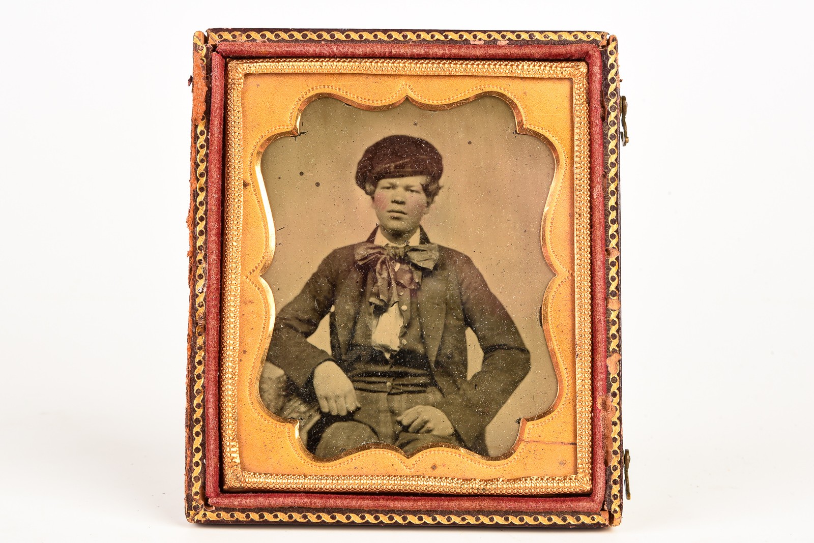 Ambrotype of Young Gentleman in 1/6 Plate Wood Composite Union Case V28 Ambrotype of Young Gentleman in 1/6 Plate Wood Composite Union Case V28