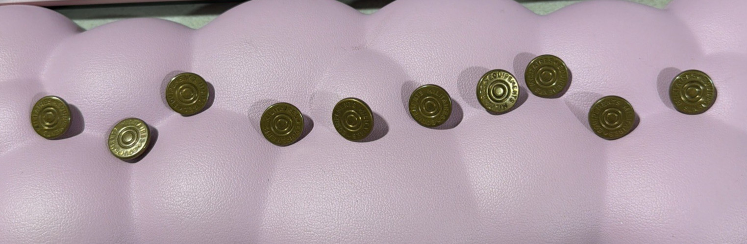 Vintage French Equipements Militaires Gold Tone Uniform Buttons Lot of 10