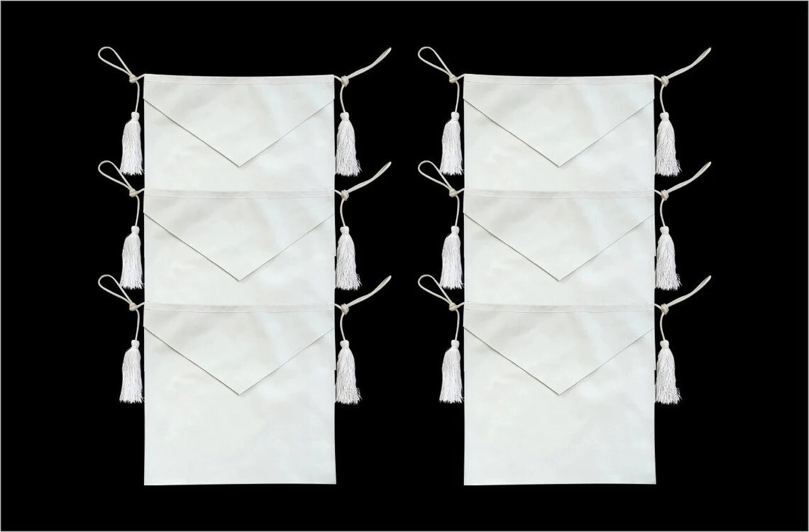 Masonic Candidate / Entered Apprentice Faux Leather Apron All White pack of 6 Masonic Candidate / Entered Apprentice Faux Leather Apron All White pack of 6