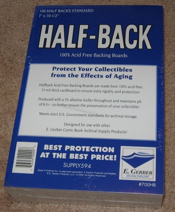 Pack 100 E Gerber Half Back Premium Archival Silver Bronze STANDARD Comic Boards Pack 100 E Gerber Half Back Premium Archival Silver Bronze STANDARD Comic Boards