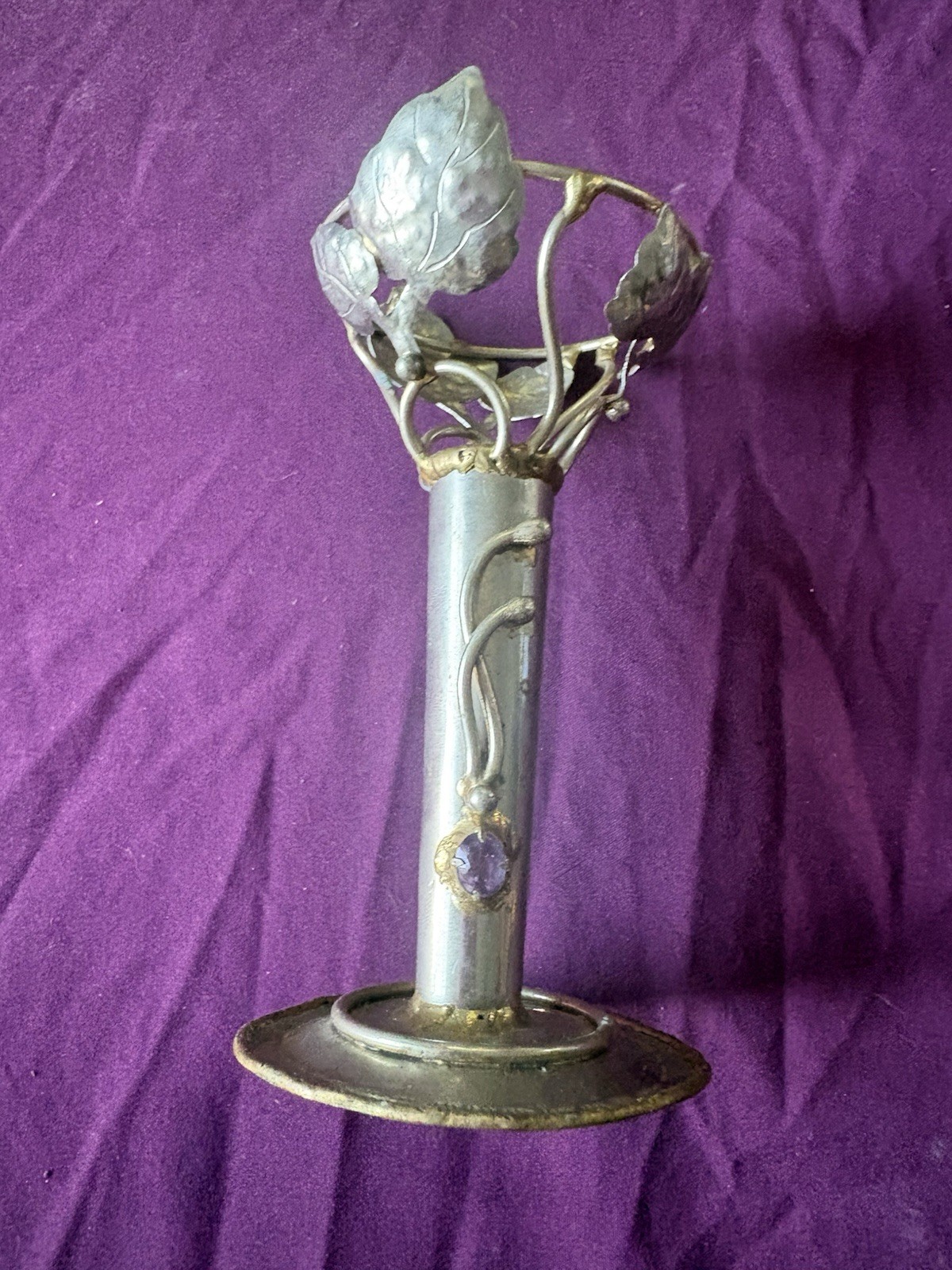 Art Nouveau Style Candle Stick Holder, Vintage Art Nouveau Style Candle Stick Holder, Vintage