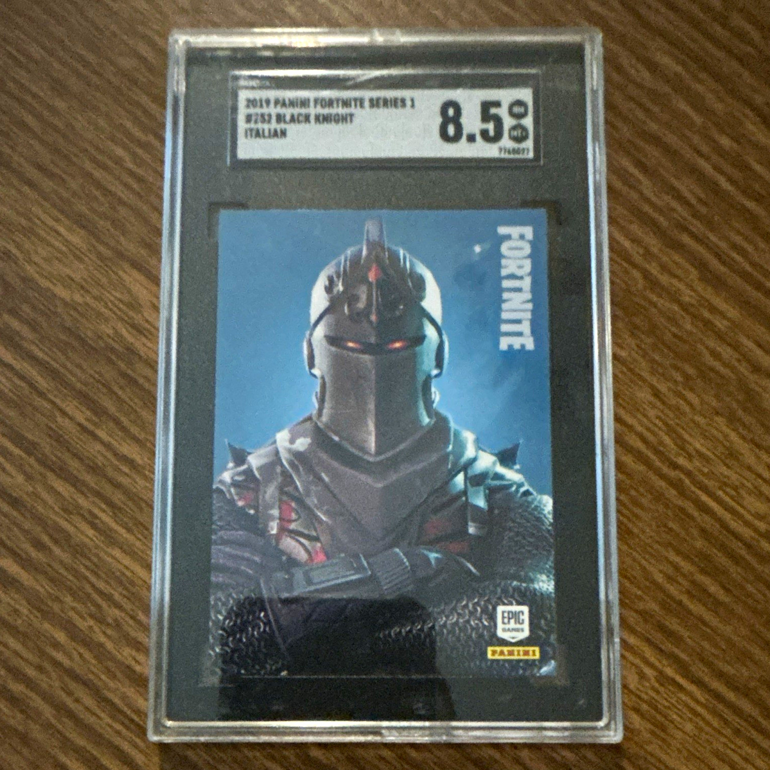 Panini 2019 Fortnite Series 1 #252 Black Knight Italian SGC 8.5 Graded
