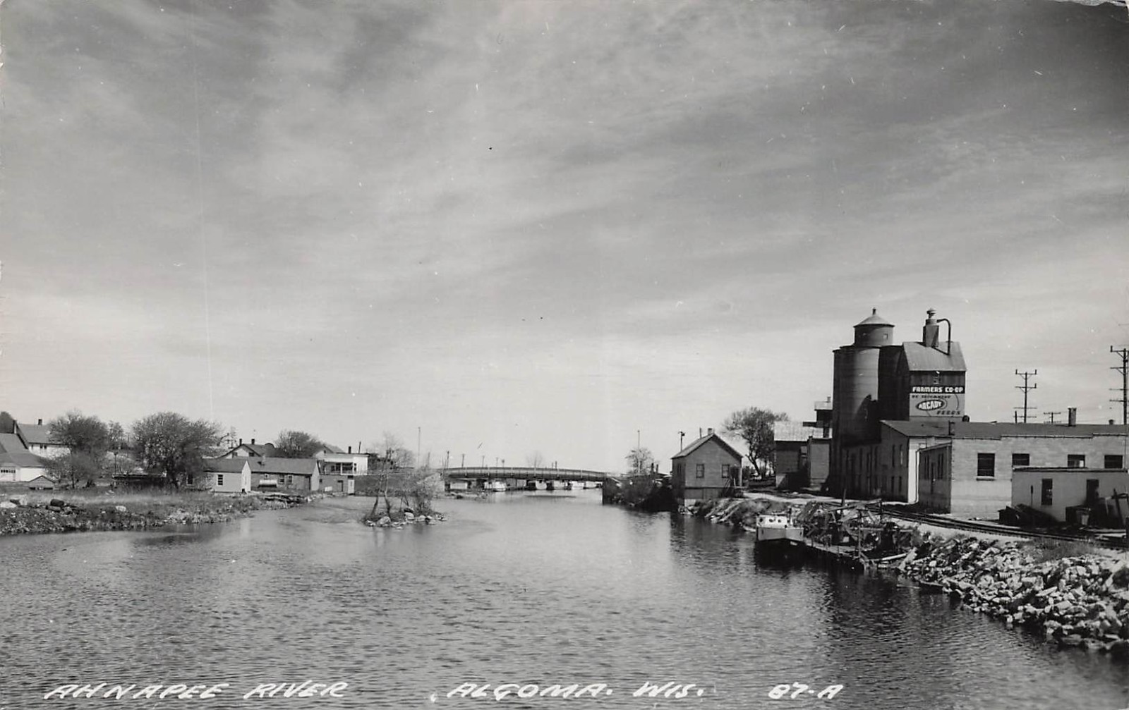 Ahnapee River Algoma Wisconsin Arcadia Rio Creek Feed Mill Photo Postcard J20 Ahnapee River Algoma Wisconsin Arcadia Rio Creek Feed Mill Photo Postcard J20