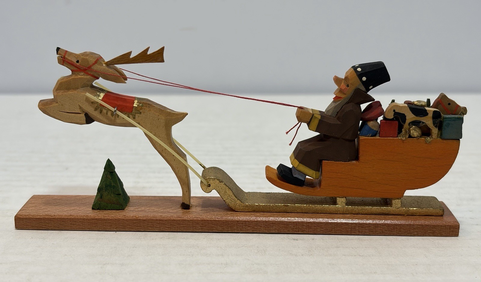 Vtg Emil Helbig German Carved Wood Christmas Sleigh East Germany Expertic AS IS Vtg Emil Helbig German Carved Wood Christmas Sleigh East Germany Expertic AS IS
