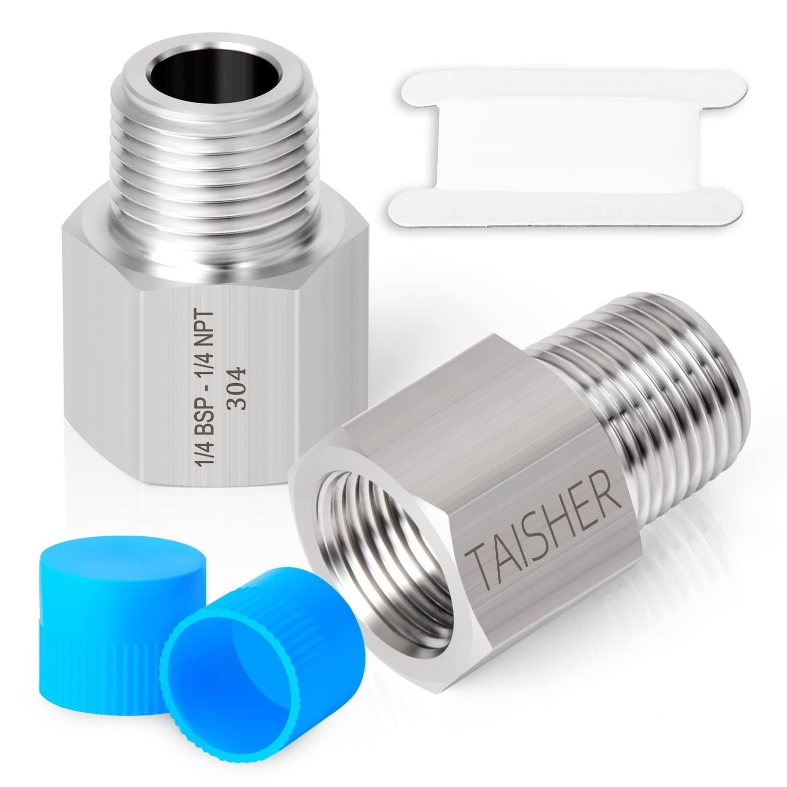 2PCS Forging of 304 Stainless Steel Fitting, Reducer Adapter, 1/4" NPT Male x 1/ 2PCS Forging of 304 Stainless Steel Fitting, Reducer Adapter, 1/4" NPT Male x 1/