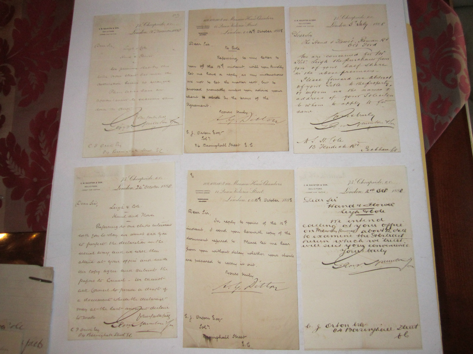 (19) 1888-1889 LETTERS/CORRESPONDENCE NOTES- DATED/SIGNED - NICE - TUB RH-2 (19) 1888-1889 LETTERS/CORRESPONDENCE NOTES- DATED/SIGNED - NICE - TUB RH-2