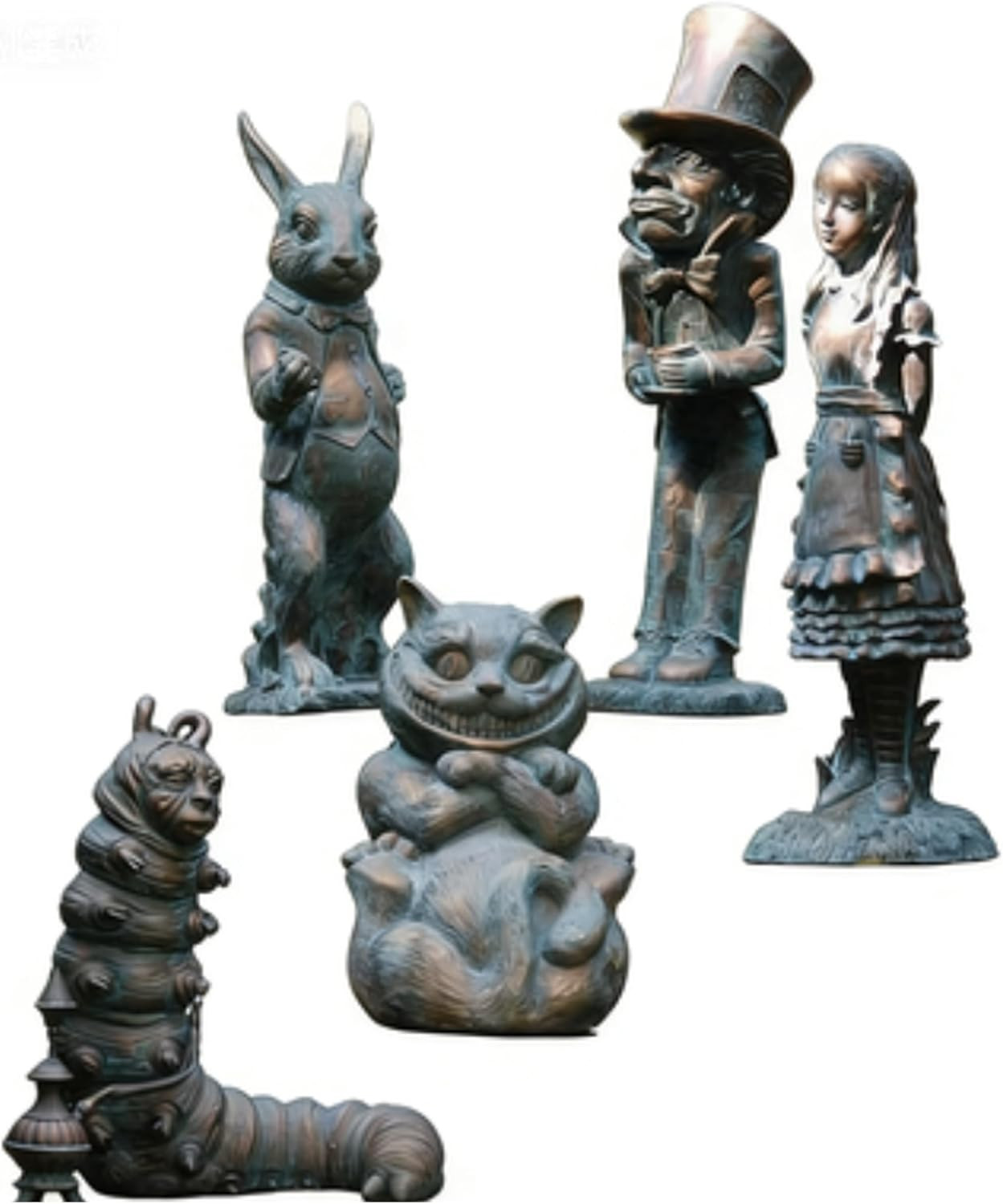 Alice in Wonderland Outdoor Statues 5 PCS Set Alice in Wonderland Outdoor Statues 5 PCS Set