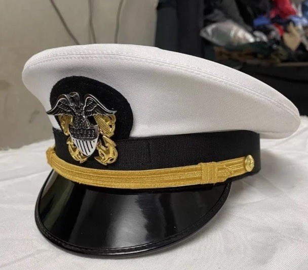 U.S. Navy Officer White Dress Cap – Military Uniform Hat Replica All Sizes