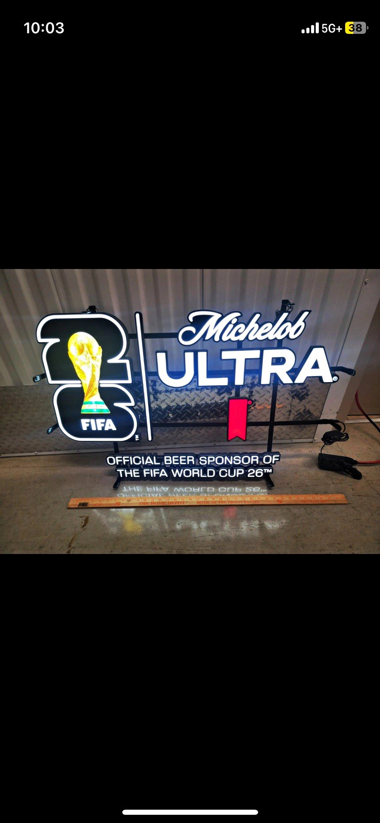 Michelob Ultra FIFA World Cup Official Beer Sponsor Lighted Sign