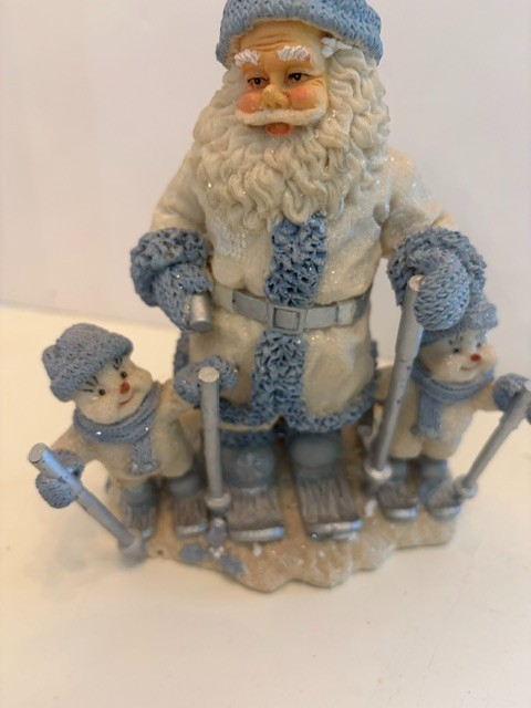 Vintage Encore Snow Buddies 8" Santa Skiing With buddies Snowmen
