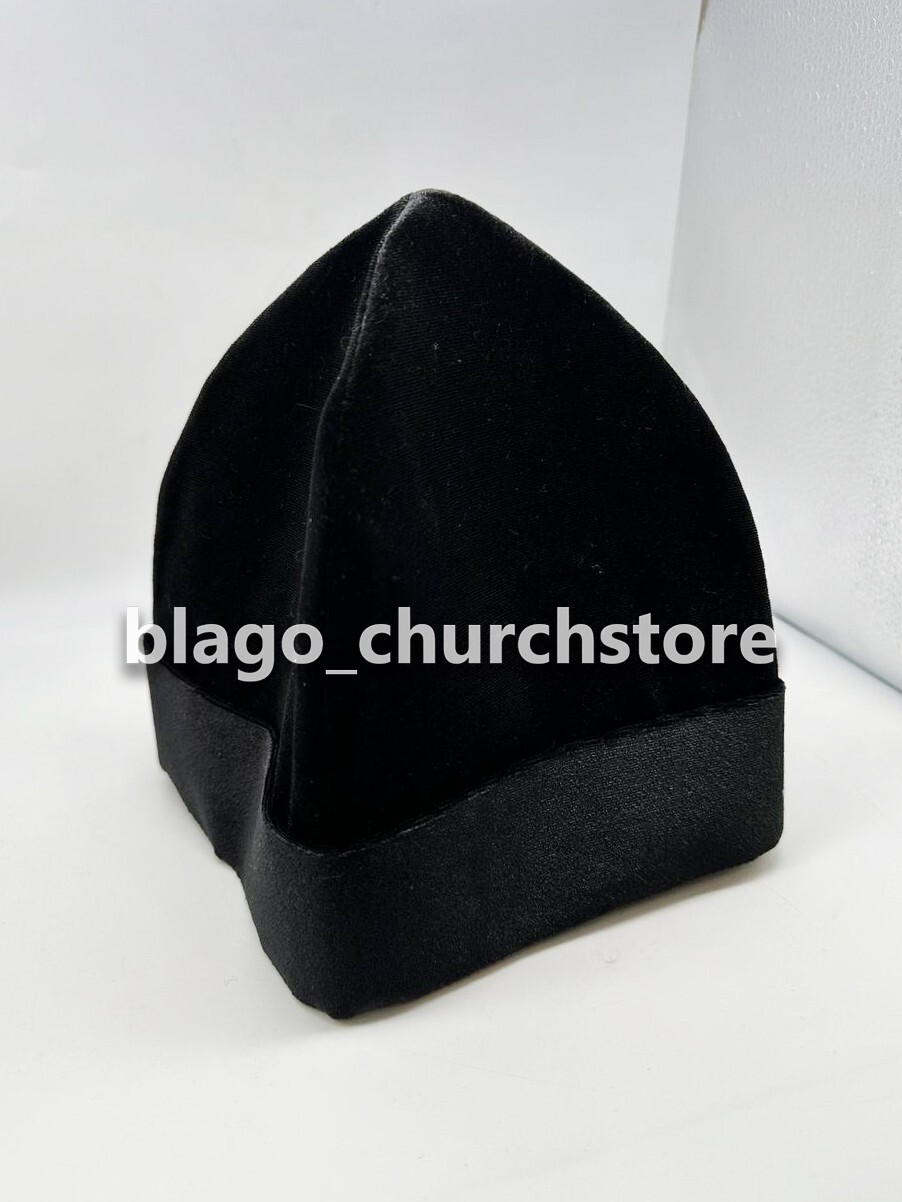 Black Orthodox Skufia Church Clerics Hat Velvet 23.22"/59 cm Black Orthodox Skufia Church Clerics Hat Velvet 23.22"/59 cm