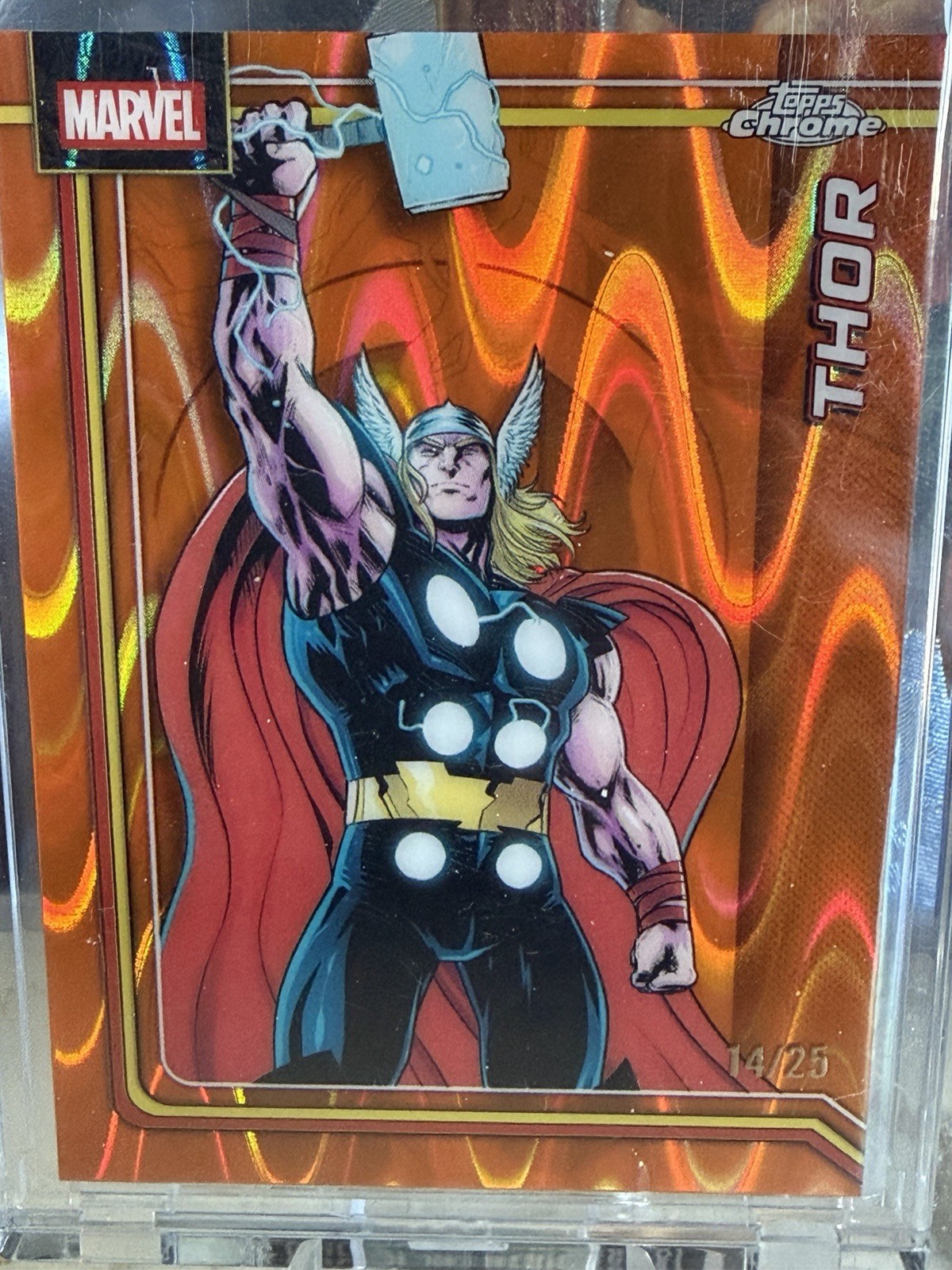 Topps 2026 Marvel Chrome Thor /25 Orange Refractor RayWave Variant Super Clean Topps 2026 Marvel Chrome Thor /25 Orange Refractor RayWave Variant Super Clean