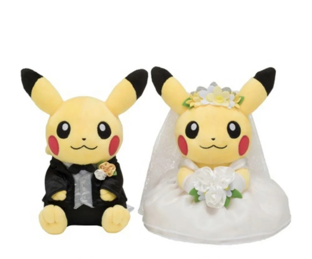 Pokemon Center Pikachu Wedding Plush Doll Male and Female Pair Set of 2 Pokemon Center Pikachu Wedding Plush Doll Male and Female Pair Set of 2