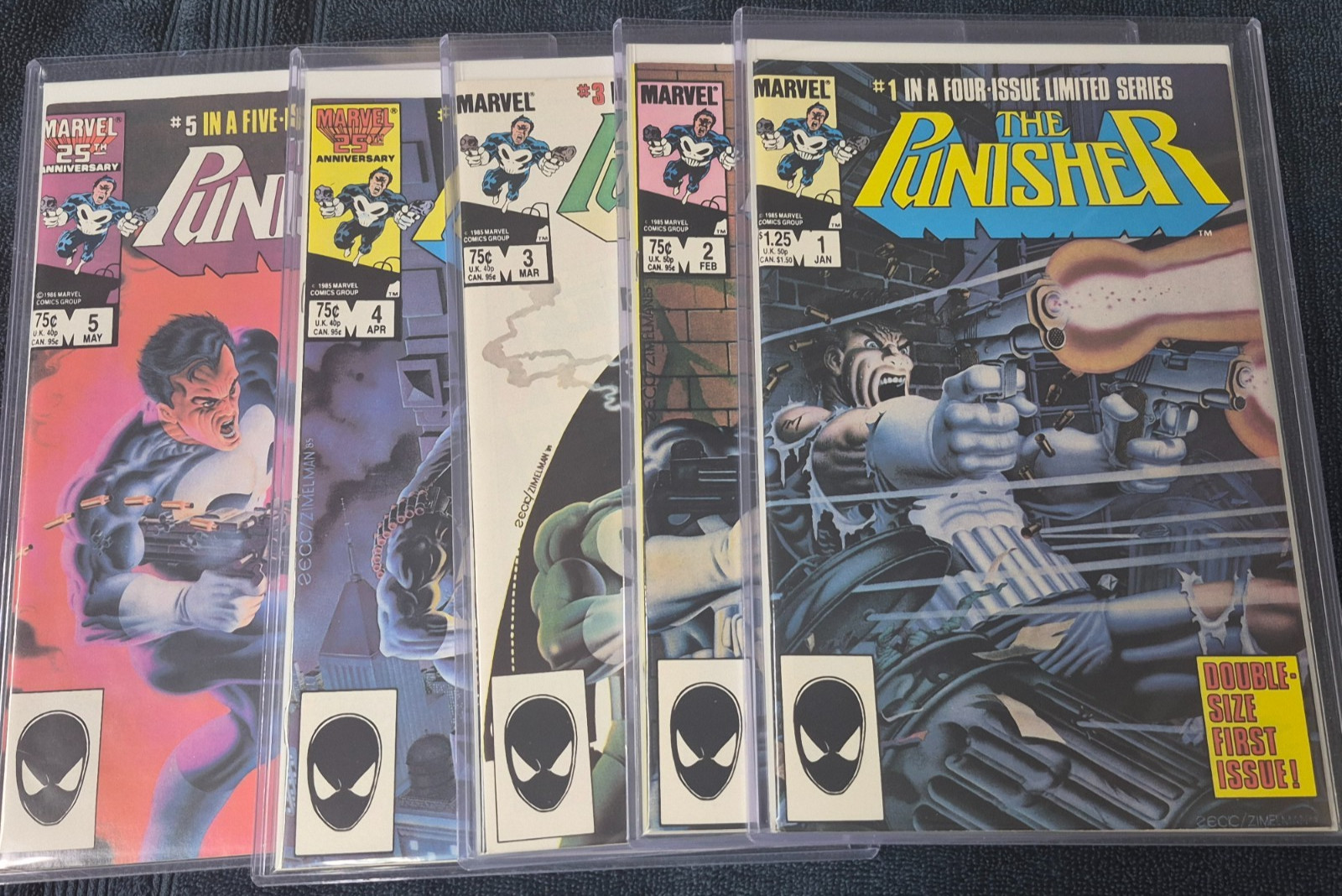 The Punisher Limited Series 1 2 3 4 5 1-5 Set NM 1985 $10 FLAT COMBINED SHIPPING The Punisher Limited Series 1 2 3 4 5 1-5 Set NM 1985 $10 FLAT COMBINED SHIPPING