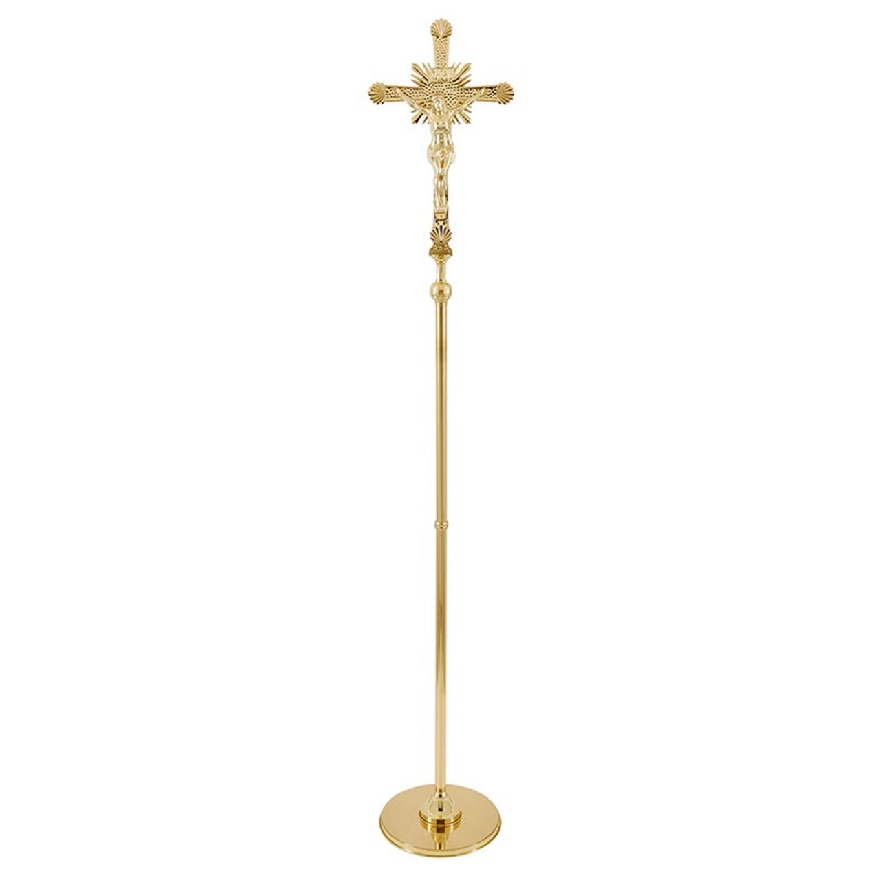 Processional Crucifix, Solid brass Processional Crucifix 65-1/4" High