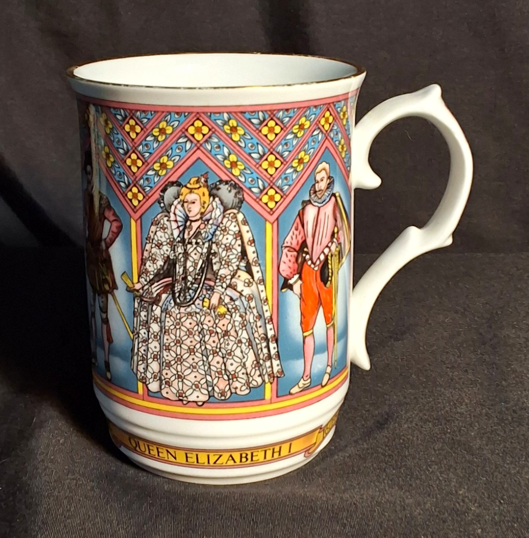 SADLER Queen Elizabeth I Fine Bone China Mug Staffordshire England Tudor SADLER Queen Elizabeth I Fine Bone China Mug Staffordshire England Tudor
