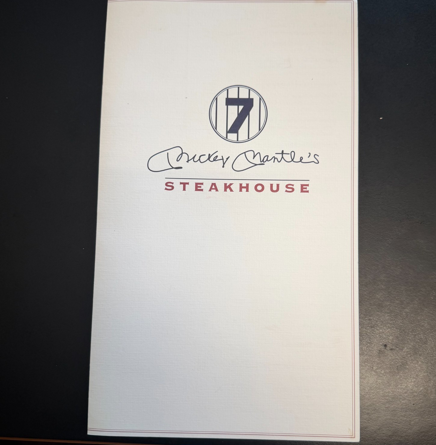 Vintage, RARE Mickey Mantle’s Central Park Restaurant Dinner Menu NYC Vintage, RARE Mickey Mantle’s Central Park Restaurant Dinner Menu NYC