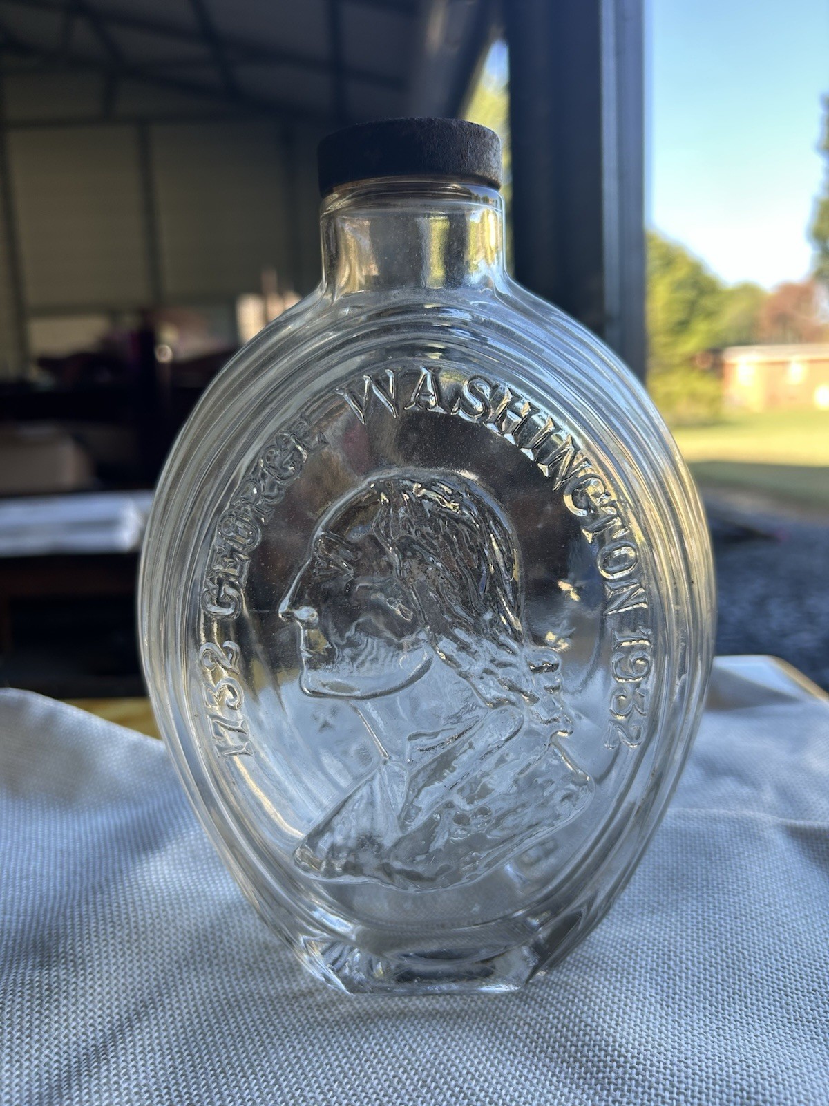 1932 George Washington Bicentennial Embossed Glass Bottle Owens-Illinois