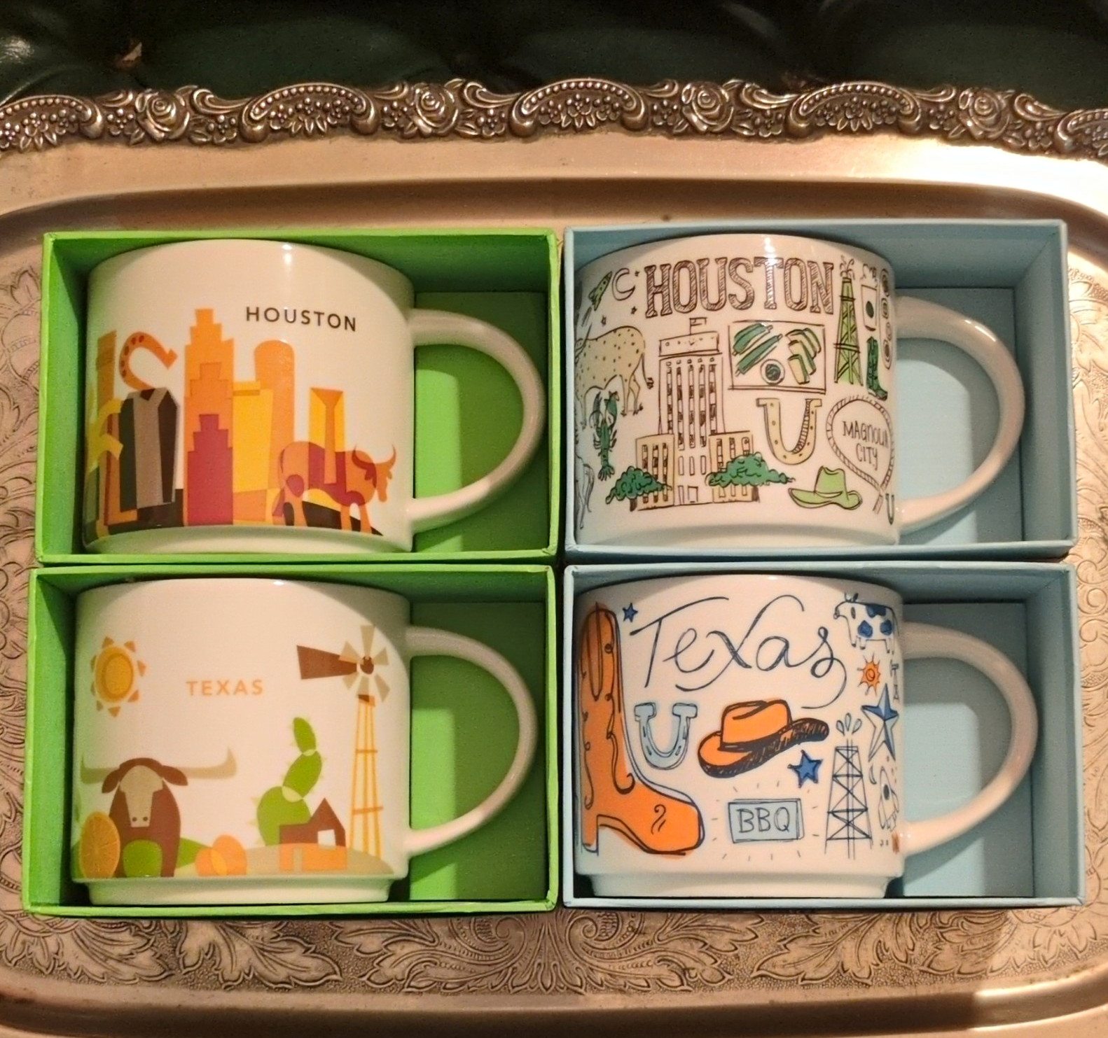 Starbucks Been There & You Are Here Series Houston Texas Mugs Set of 4 Brand New Starbucks Been There & You Are Here Series Houston Texas Mugs Set of 4 Brand New