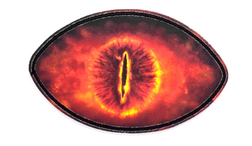 Lord of The Rings - Eye of Sauron Iron On Printed Patch 4 1/4" X 2 5/8" Lord of The Rings - Eye of Sauron Iron On Printed Patch 4 1/4" X 2 5/8"