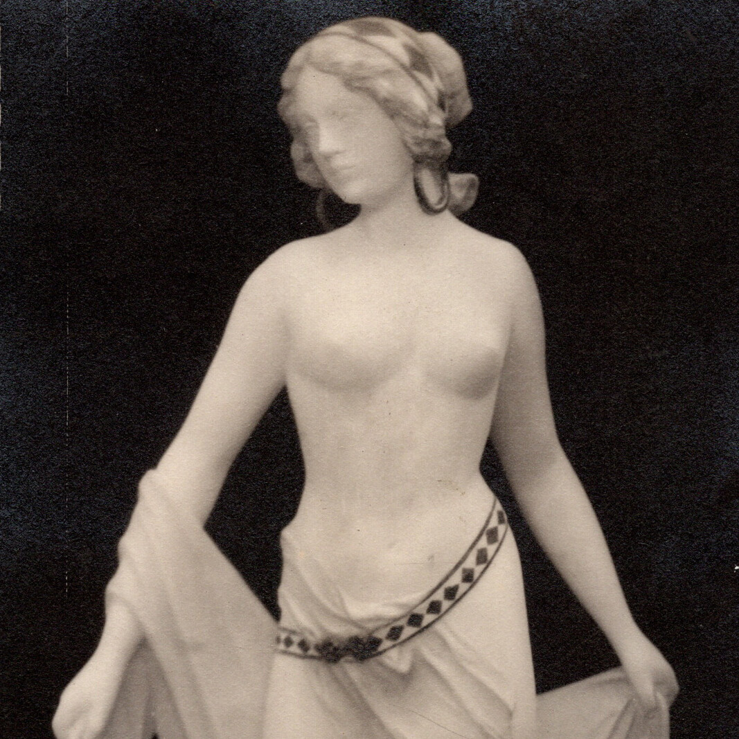 Antique 1915 RPPC Frine Statue Figurine PPIE Postcard Volterra Italy Antique 1915 RPPC Frine Statue Figurine PPIE Postcard Volterra Italy