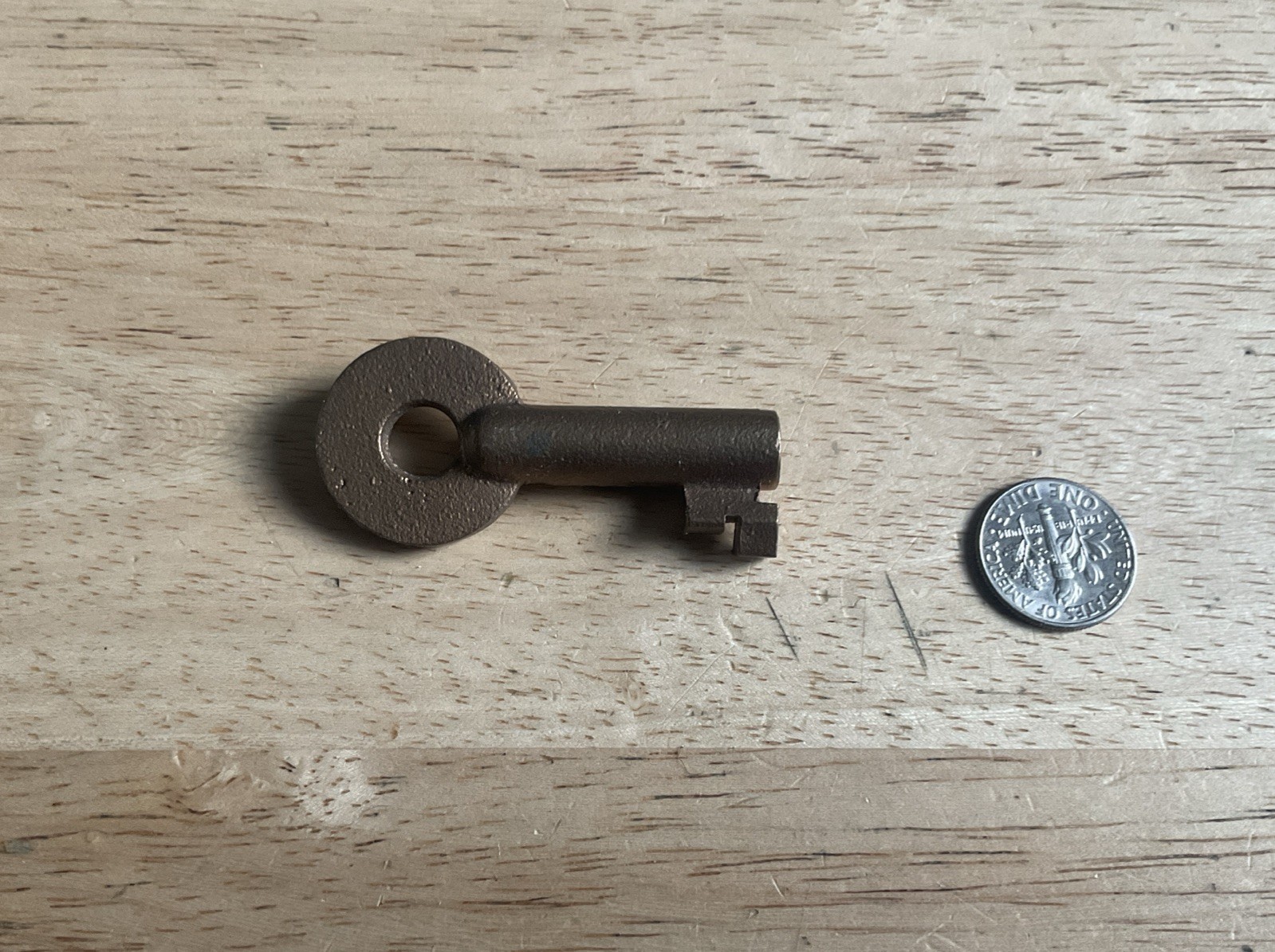 Vintage Large Brass Hollow Barrel Key Vintage Large Brass Hollow Barrel Key