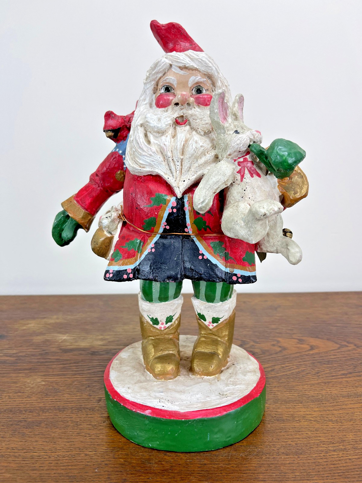 Vintage 1992 House of Hatten Santa Rabbit Mouse Cardinal Christmas Figurine 13" Vintage 1992 House of Hatten Santa Rabbit Mouse Cardinal Christmas Figurine 13"