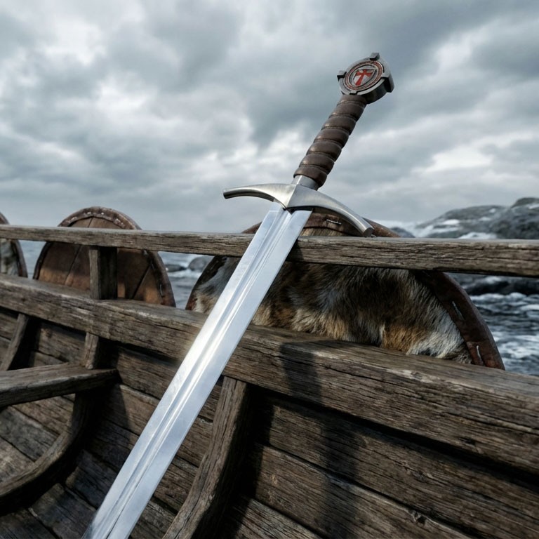 The Accolade Sword of the Knights Templar Faithkeeper- Handmade Medieval Sword The Accolade Sword of the Knights Templar Faithkeeper- Handmade Medieval Sword