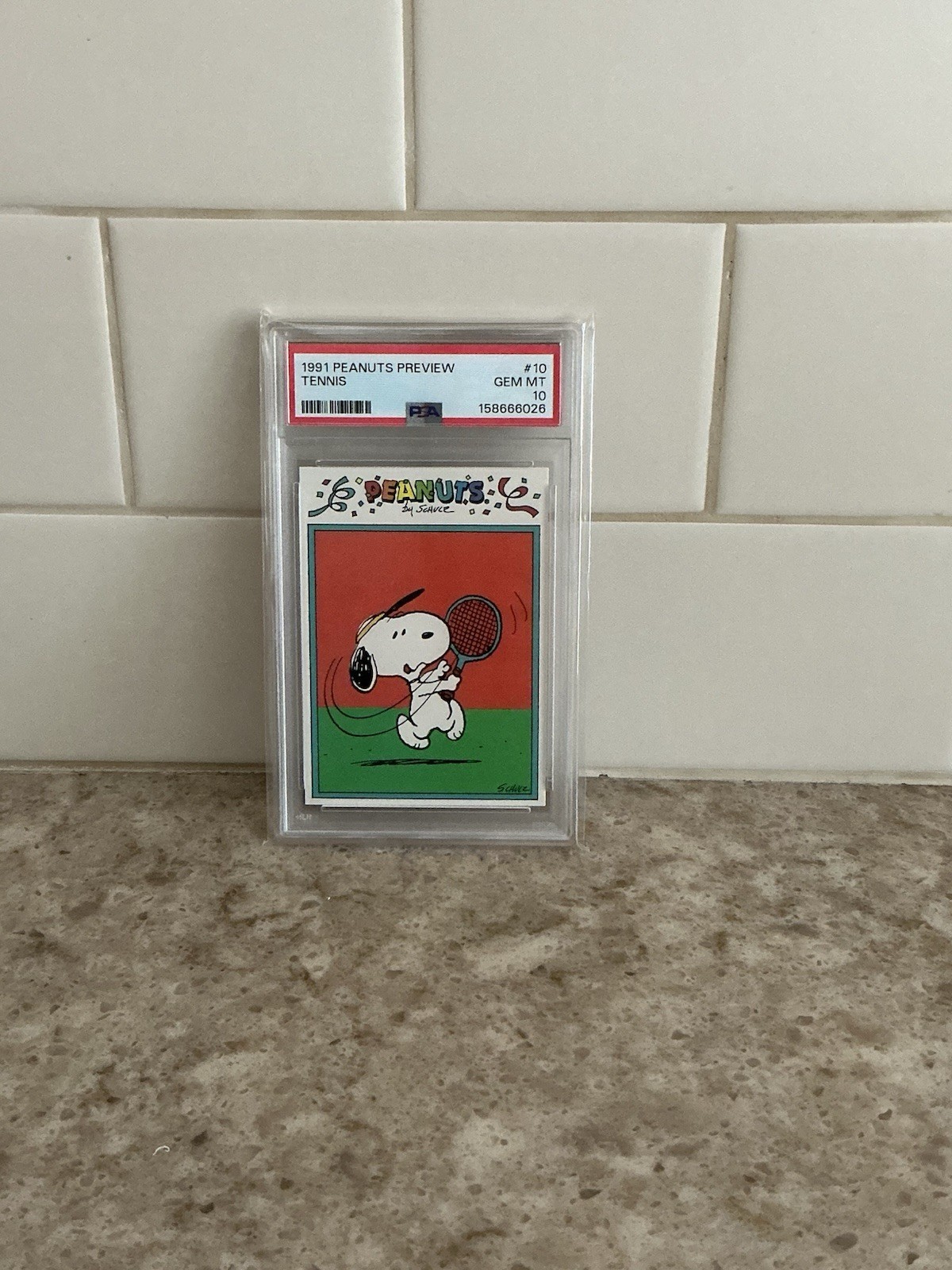 PSA 10 Rare 1991 Peanuts Preview Tennis Snoopy #10 Charles Schulz PSA 10 Rare 1991 Peanuts Preview Tennis Snoopy #10 Charles Schulz