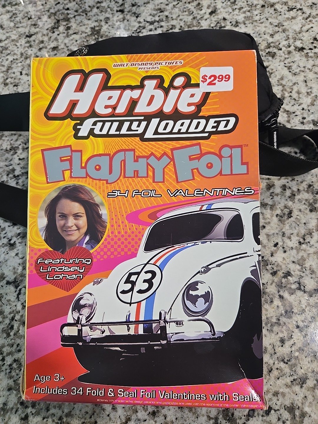 NEW Disney Herbie Fully Loaded LINDSEY LOHAN 34 Valentines Cards Flashy Foil