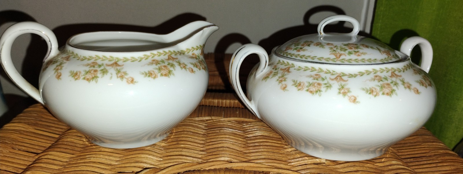 Vintage PT Bavaria Newport Pattern Porcelain Cream And Lidded Sugar Germany Vintage PT Bavaria Newport Pattern Porcelain Cream And Lidded Sugar Germany