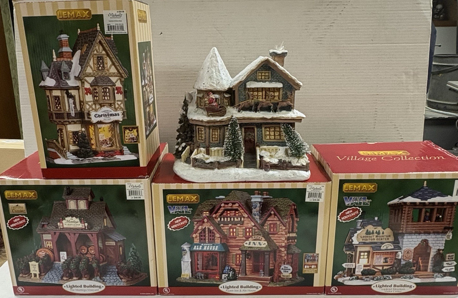 Michaels Christmas Villages Lot Of 5 Pre-owned Michaels Christmas Villages Lot Of 5 Pre-owned