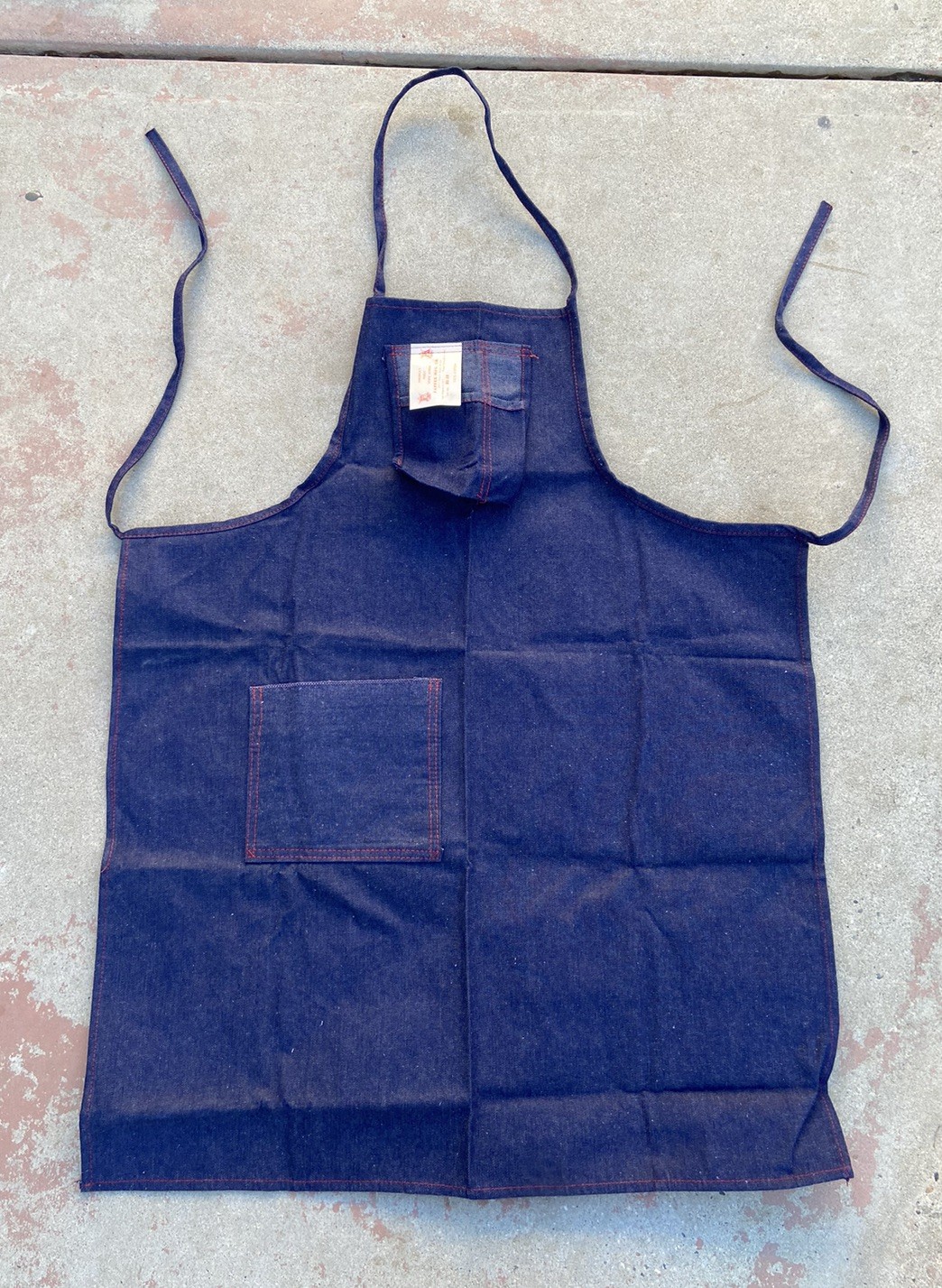 Vtg 40s 50s Deadstock Denim Work Apron NOS Jaffee Mfg Los Angles Red Chain Stitc Vtg 40s 50s Deadstock Denim Work Apron NOS Jaffee Mfg Los Angles Red Chain Stitc