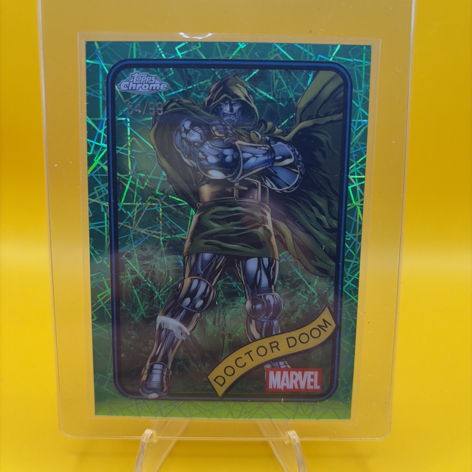 2025 Topps Chrome Marvel DOCTOR DOOM Hulk Green Lazer Refractor /99 2025 Topps Chrome Marvel DOCTOR DOOM Hulk Green Lazer Refractor /99
