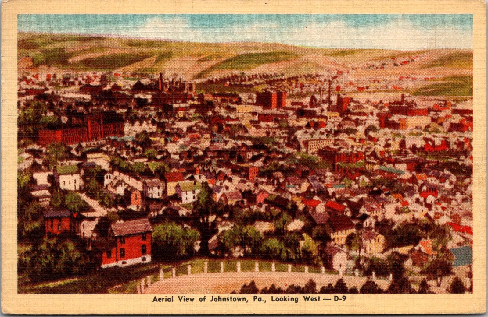 Aerial View West Johnstown PA Vintage Postcard 5P19-15 Aerial View West Johnstown PA Vintage Postcard 5P19-15