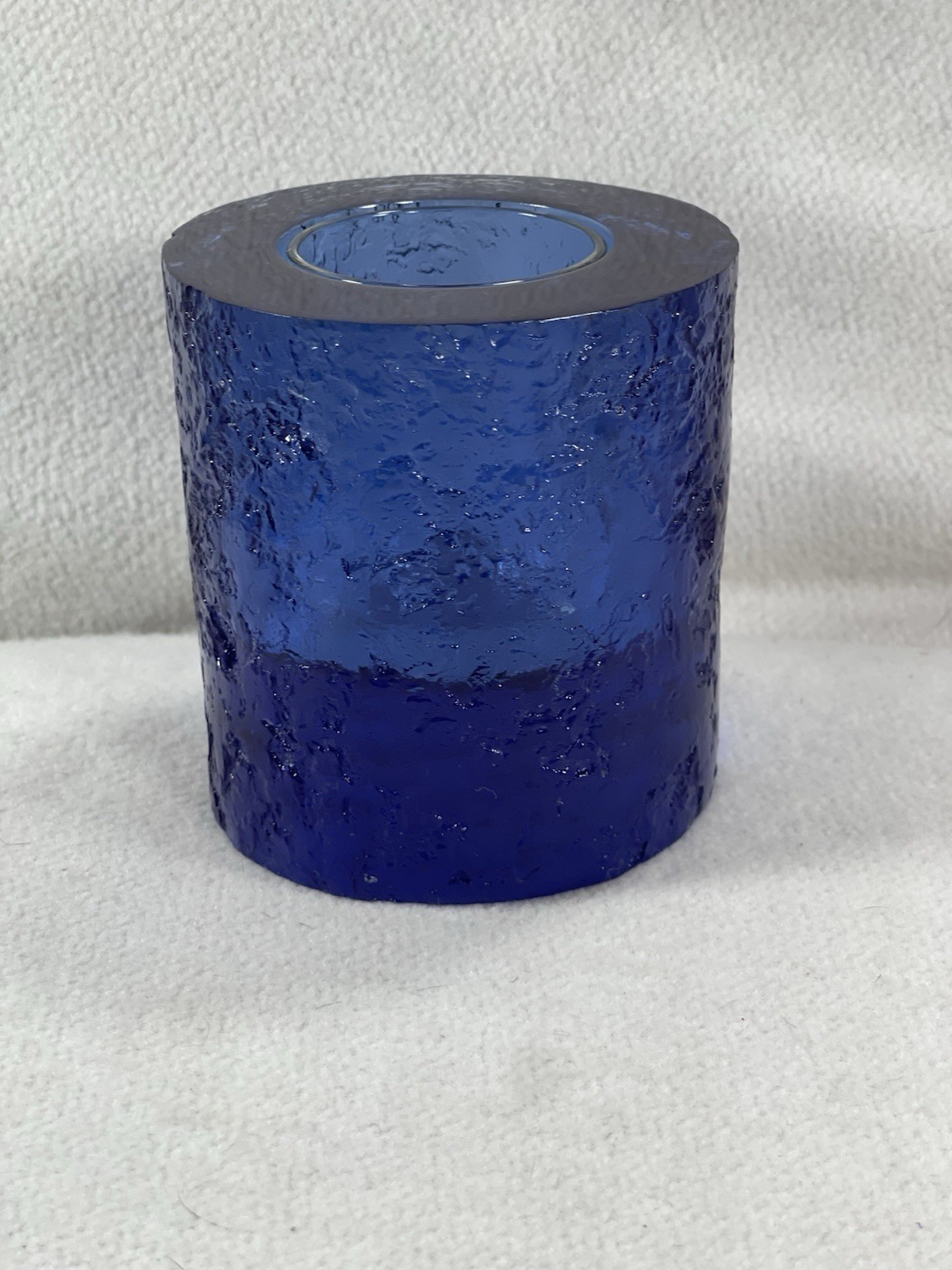 Vtg JI&OCobalt Blue Lucite Candle Holder Modern Ice Resin MCM Vtg JI&OCobalt Blue Lucite Candle Holder Modern Ice Resin MCM