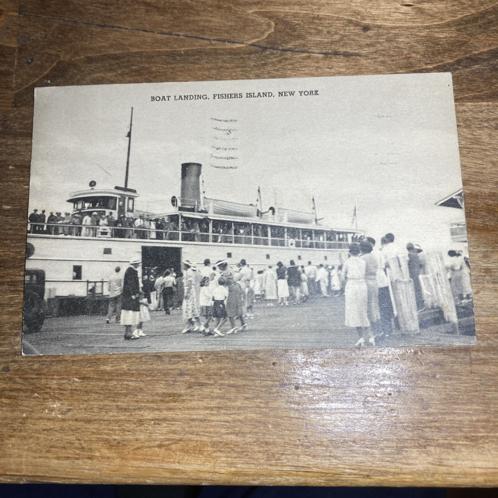Vintage Postcard Boat Landing, Fishers Island, NY 1938 Posted Vintage Postcard Boat Landing, Fishers Island, NY 1938 Posted