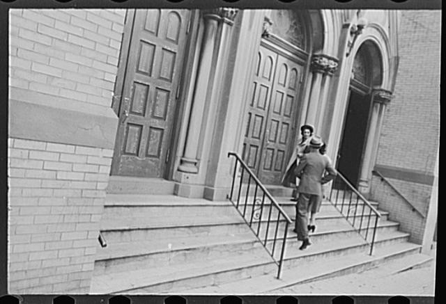 Photo:Shenandoah Pennsylvania 1940s Church Steps Men Entering Building Photo:Shenandoah Pennsylvania 1940s Church Steps Men Entering Building