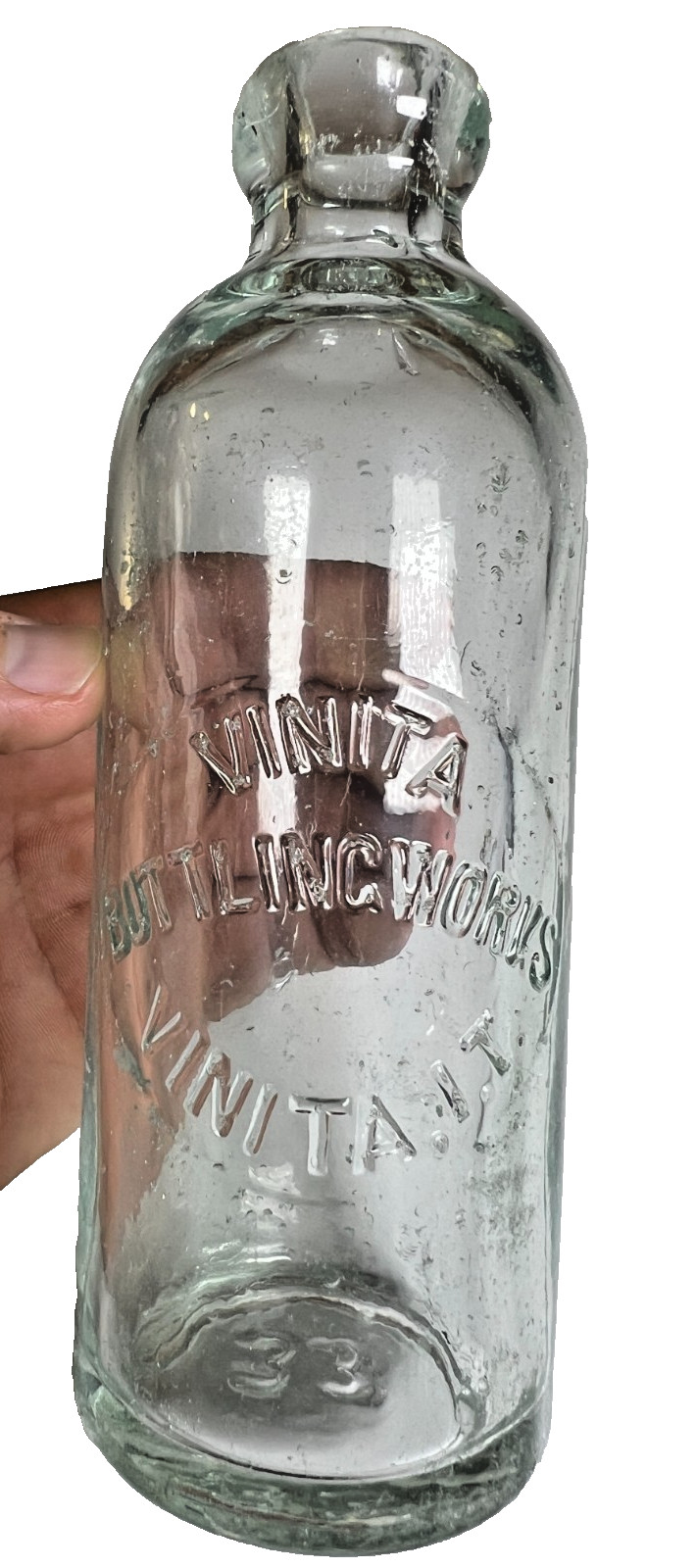 RARE 1897 VINITA I.T. Indian Territory Hutchinson Soda Bottle Oklahoma Pre-State RARE 1897 VINITA I.T. Indian Territory Hutchinson Soda Bottle Oklahoma Pre-State