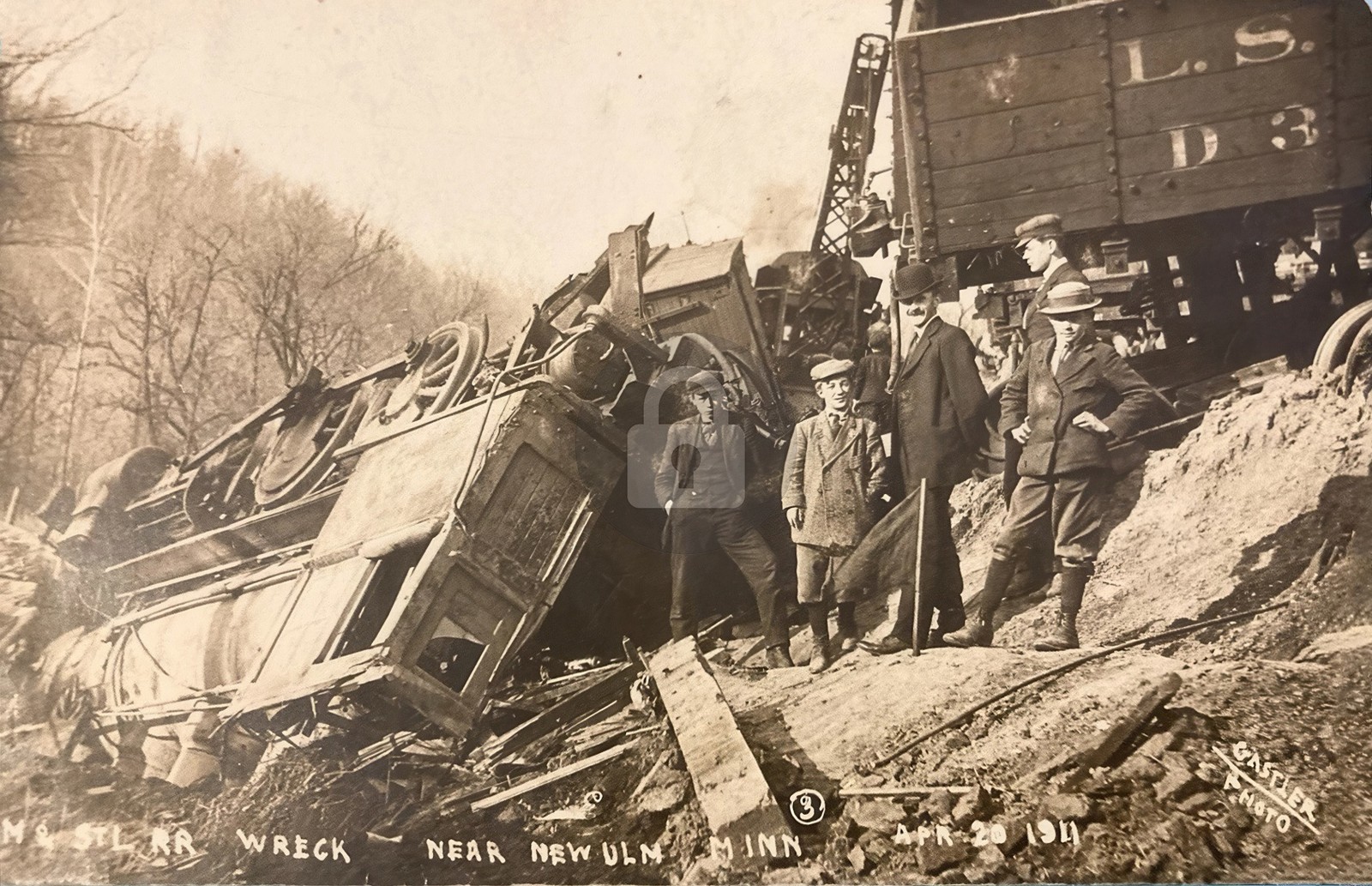 Minneapolis St Louis Railroad Wreck Disaster New Ulm MN 1911 RPPC Postcard COPY