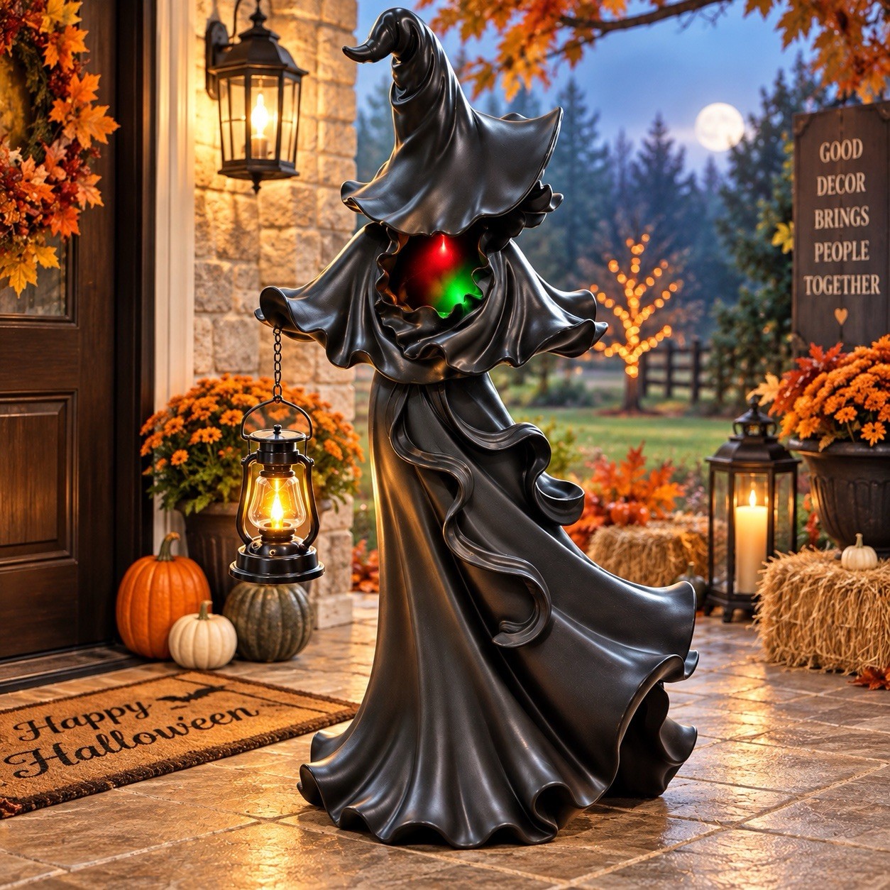 RARE Cracker Barrel 36” Black Witch Solar Lantern Lighted LED 3 Ft Halloween RARE Cracker Barrel 36” Black Witch Solar Lantern Lighted LED 3 Ft Halloween
