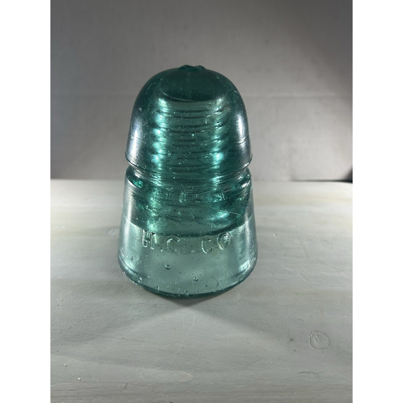 Antique H.C. Co. CD 145 Aqua Beehive Glass Insulator Hemingray Embossed Bubbles Antique H.C. Co. CD 145 Aqua Beehive Glass Insulator Hemingray Embossed Bubbles