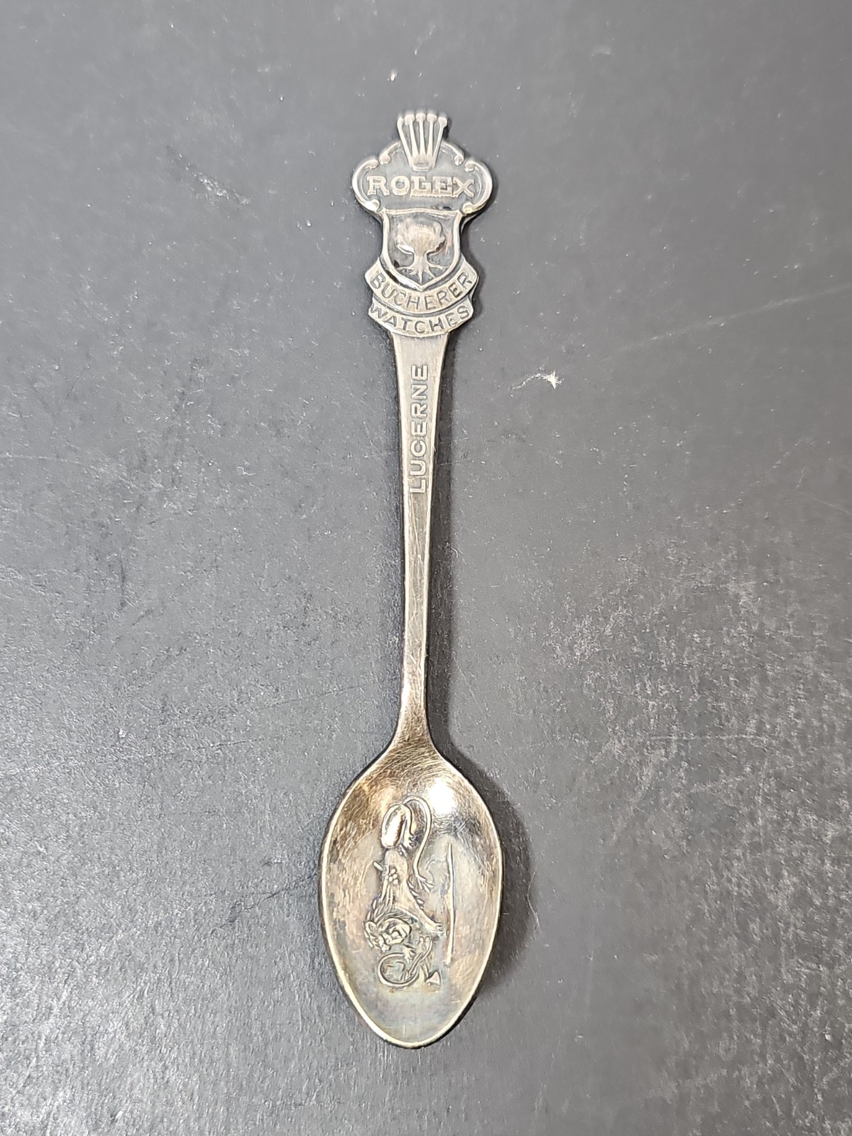 VTG Spoon by Rolex Bucherer of Switzerland Silver Plate Spoon 4" long VTG Spoon by Rolex Bucherer of Switzerland Silver Plate Spoon 4" long