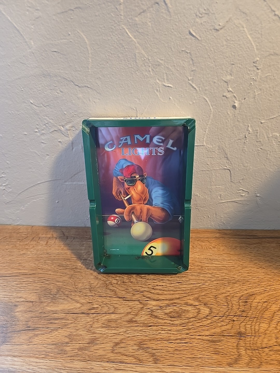 vtg 1992 Camel Lights hard Plastic Pool Table Promo collectible Ashtray green vtg 1992 Camel Lights hard Plastic Pool Table Promo collectible Ashtray green